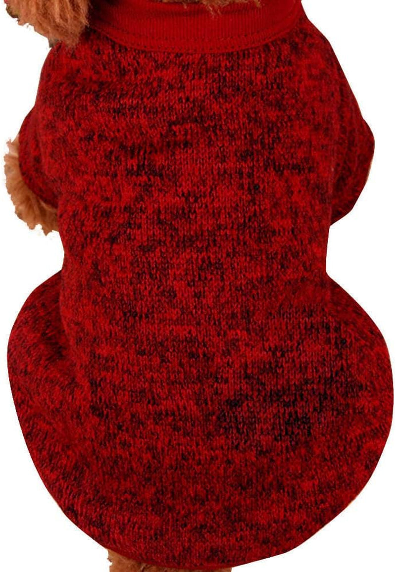 Cozy Classic Solid Color Dog Sweater - Warm Fleece Autumn Apparel for Your Puppy