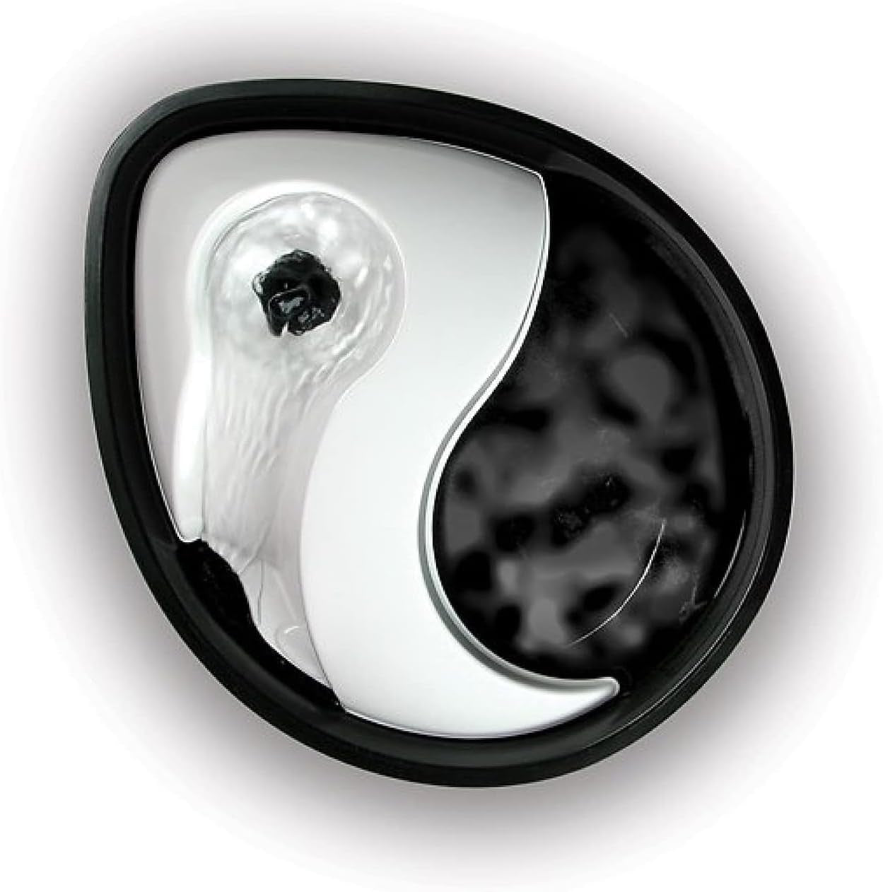 Stylish Raindrop Pet Drinking Fountain - 60 Oz. Black & White Plastic Design