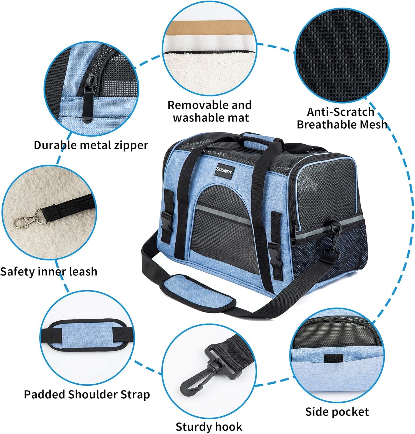 Airline Approved Cat and Dog Carrier - Foldable Pet Carrier for Small to Medium Pets