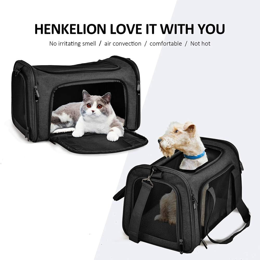 Portable Airline-Approved Pet Carrier Bag for Small Dogs and Cats - Collapsible, Breathable, and Durable Travel Bag in Blue