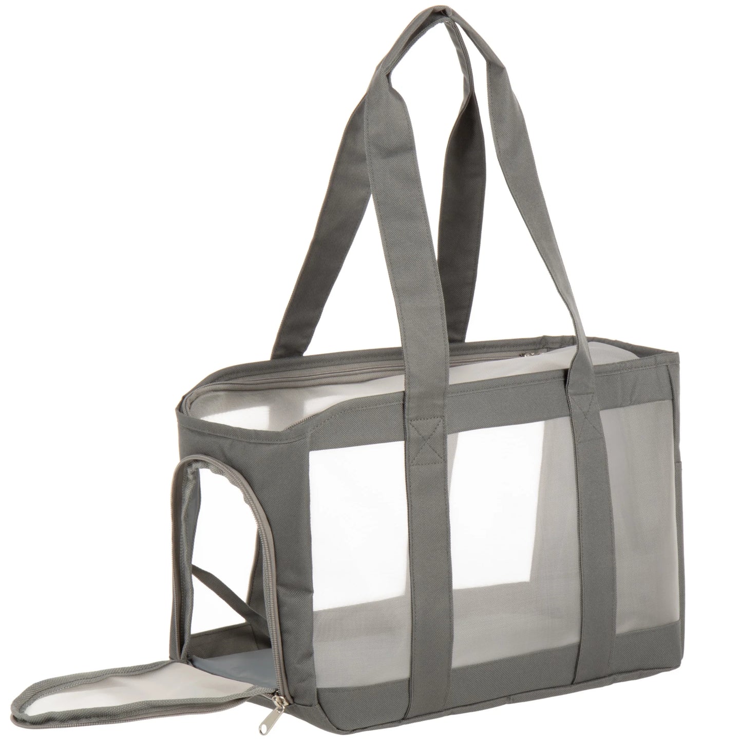 Durable Soft-Sided Pet Tote Carrier - Gray, Holds Up to 16 lbs