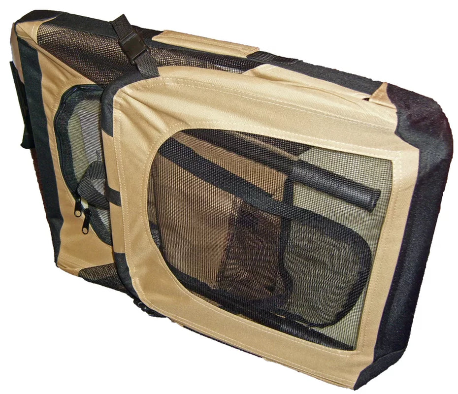 360° Vista View Folding Pet Crate with Zippered Access