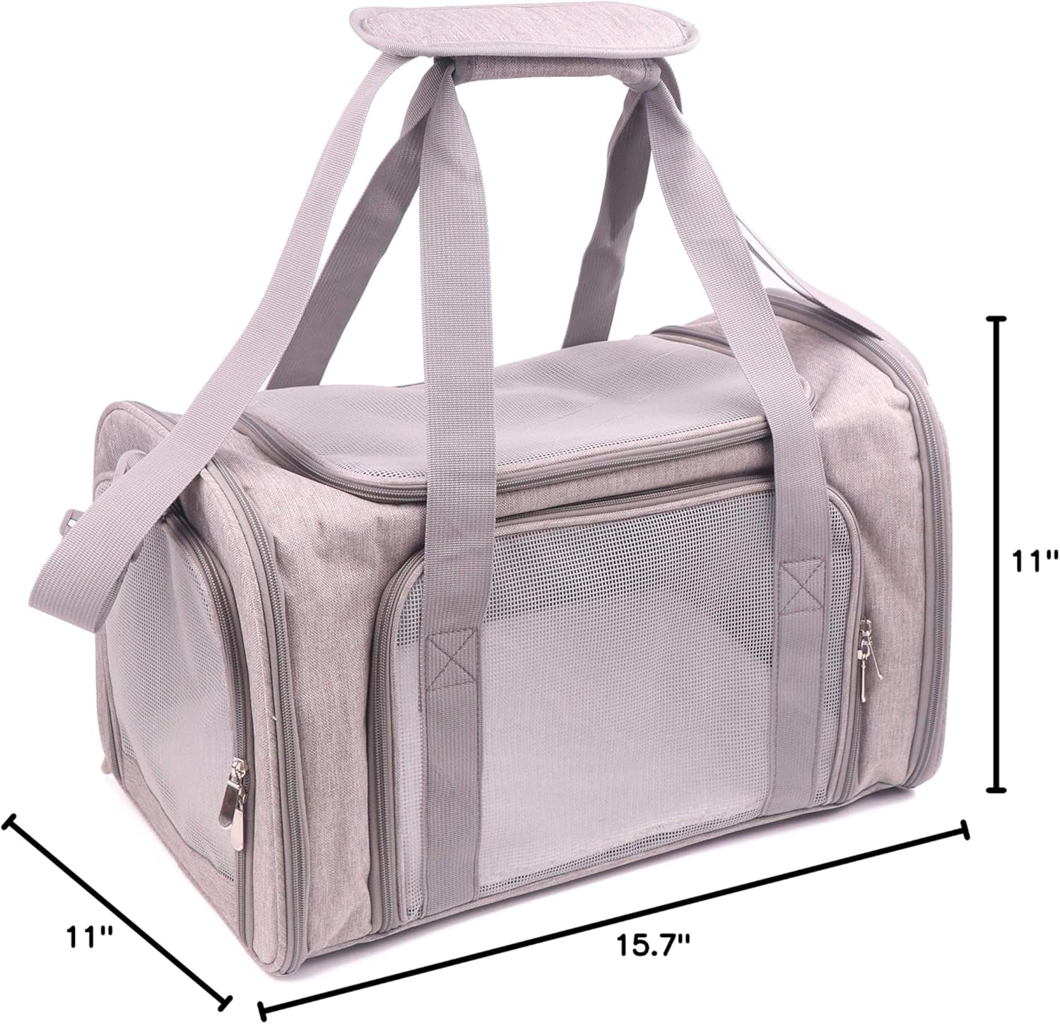 Premium Portable Pet Carrier Bag for Dogs & Cats - Airline Approved, Collapsible & Breathable Travel Solution in Grey