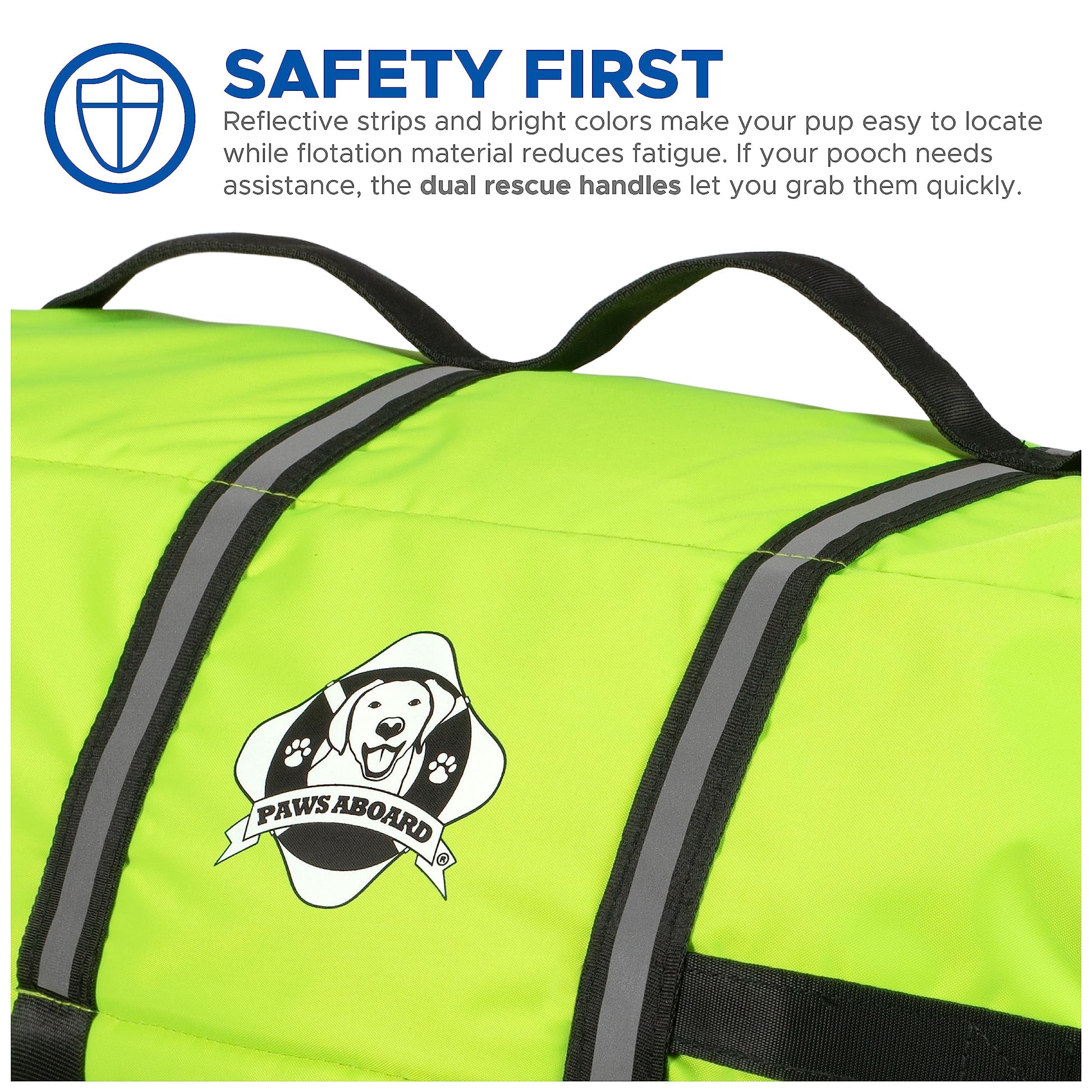 Neon Yellow Dog Life Jacket - Stylish & Safe Nylon Vest for Swimming and Boating - Large Size