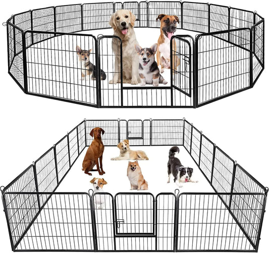 Extra Large Heavy Duty Pet Playpen - 16 Panels, 32" W x 24" H, Perfect for Dogs and Pets