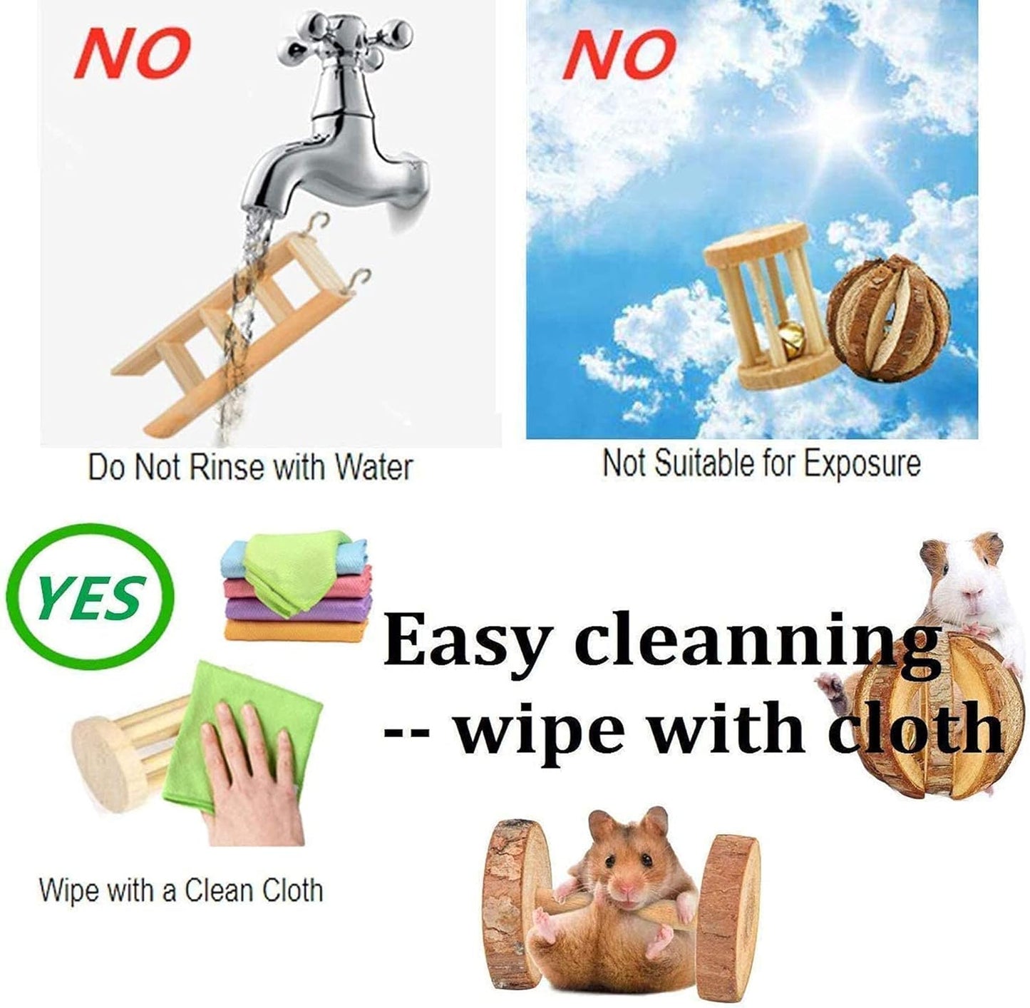 Natural Wooden Chew Toys for Hamsters, Guinea Pigs, and Small Pets - Fun Exercise Accessories for Teeth Care and Playtime!