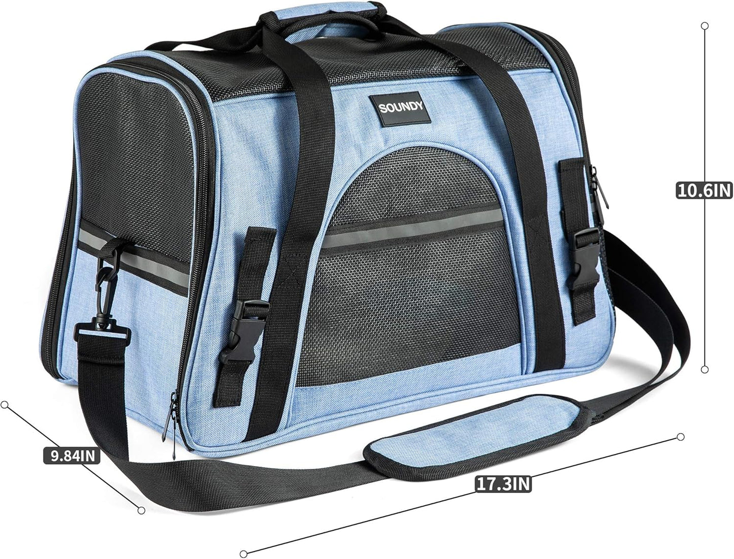 Airline Approved Cat and Dog Carrier - Foldable Pet Carrier for Small to Medium Pets
