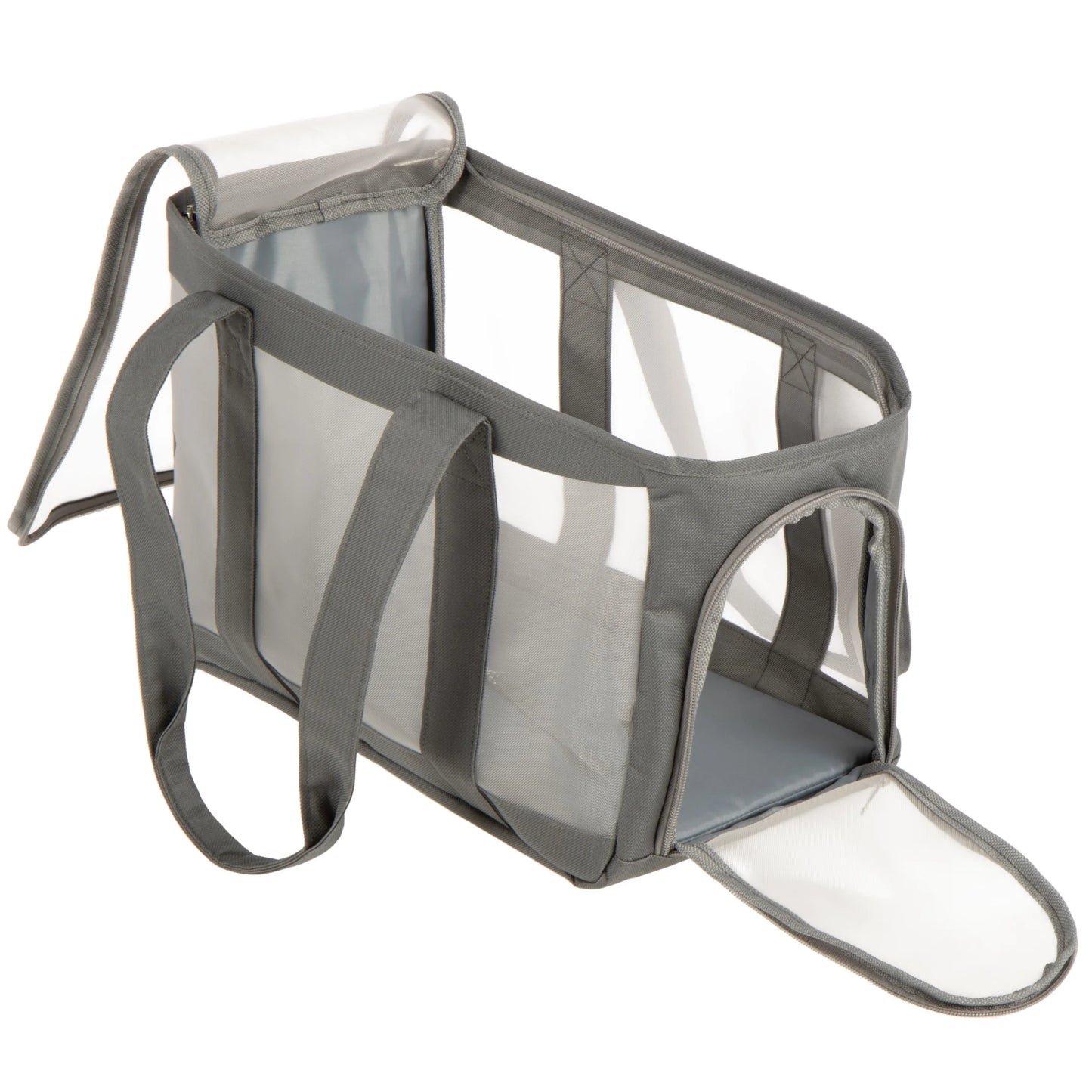 Durable Soft-Sided Pet Tote Carrier - Gray, Holds Up to 16 lbs
