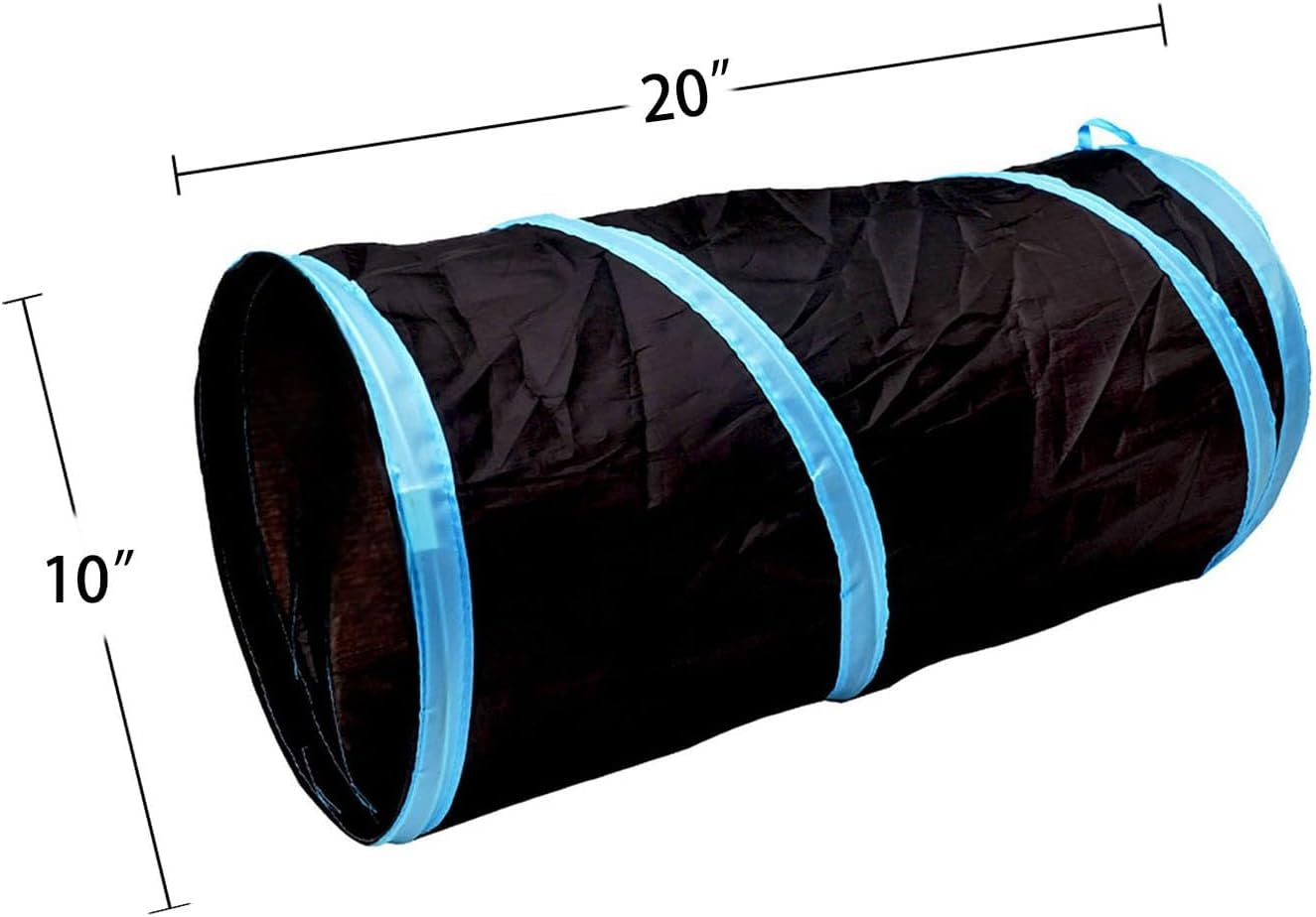Interactive Cat Tunnel - Collapsible 20" Crinkle Play Tunnel for Cats, Kittens, Rabbits, and Puppies - Fun Indoor Pet Toy