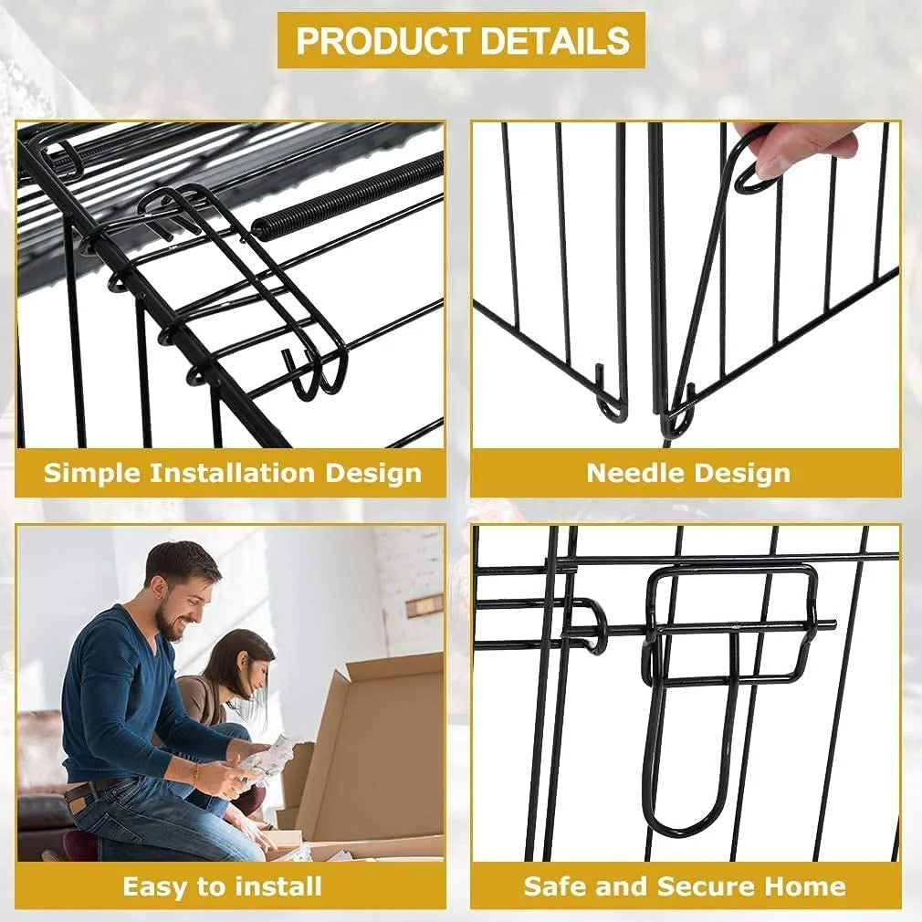 Spacious Metal Chicken Coop & Rabbit Enclosure - Durable Pet Playpen for Happy Animals