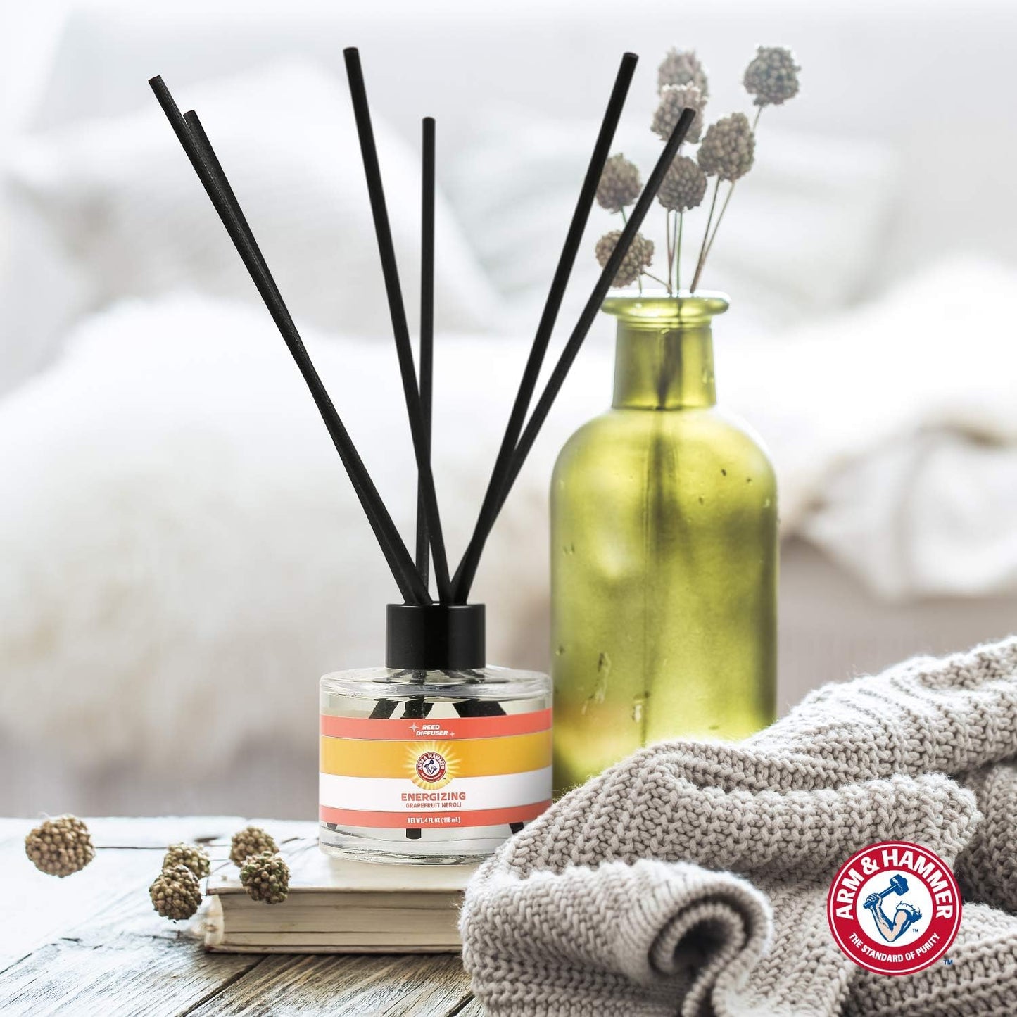Energizing Grapefruit Neroli Reed Diffuser for Pets | 4 FL Oz Odor Eliminator for a Fresh Home