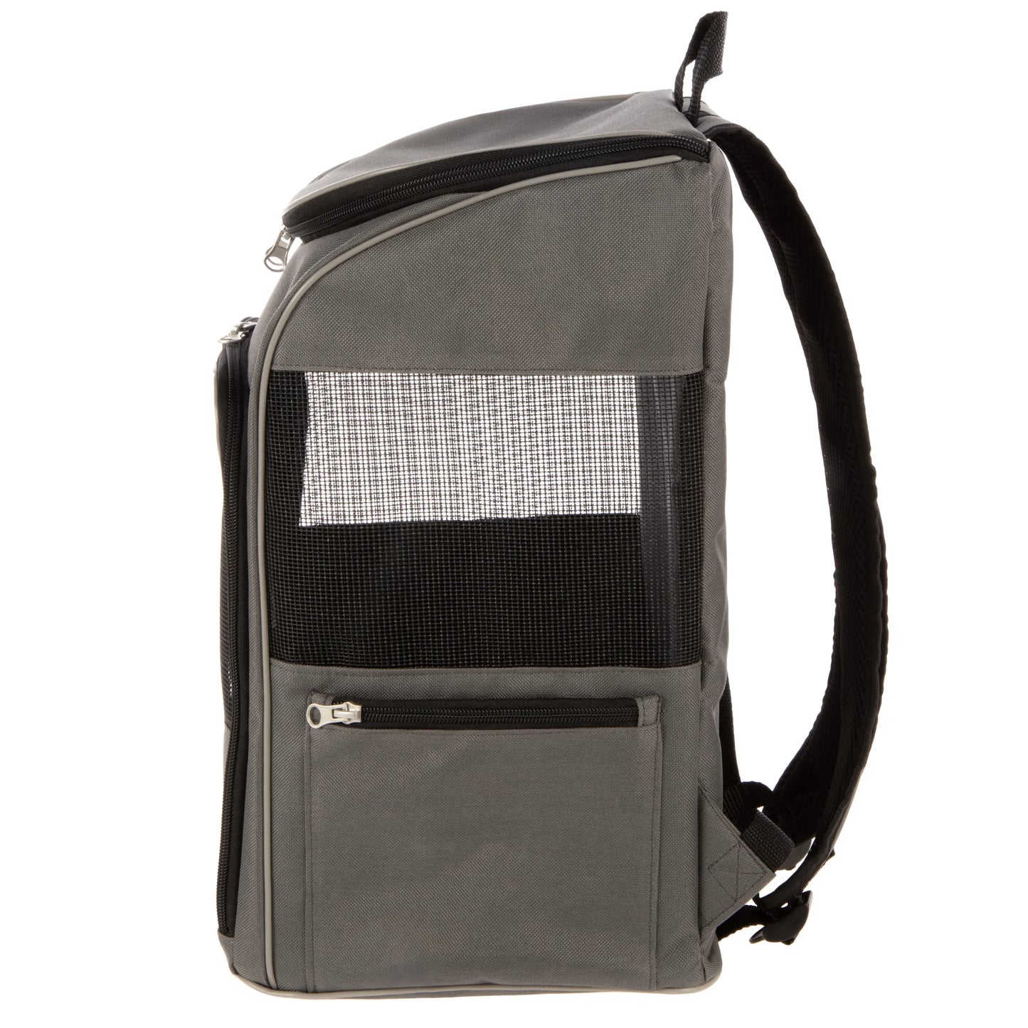 Stylish Gray Medium Pet Backpack for Cats & Dogs - Perfect for Travel (Up to 16 lbs)