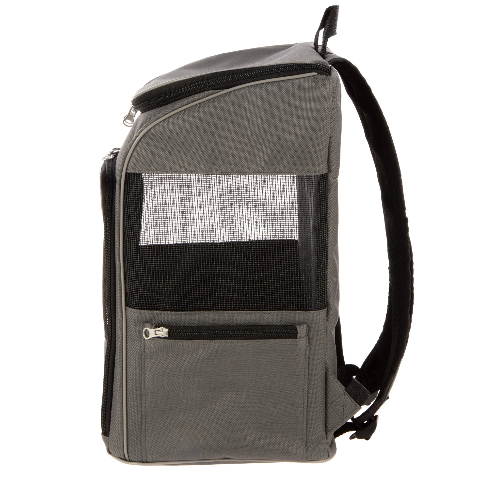 Stylish Gray Medium Pet Backpack for Cats & Dogs - Perfect for Travel (Up to 16 lbs)