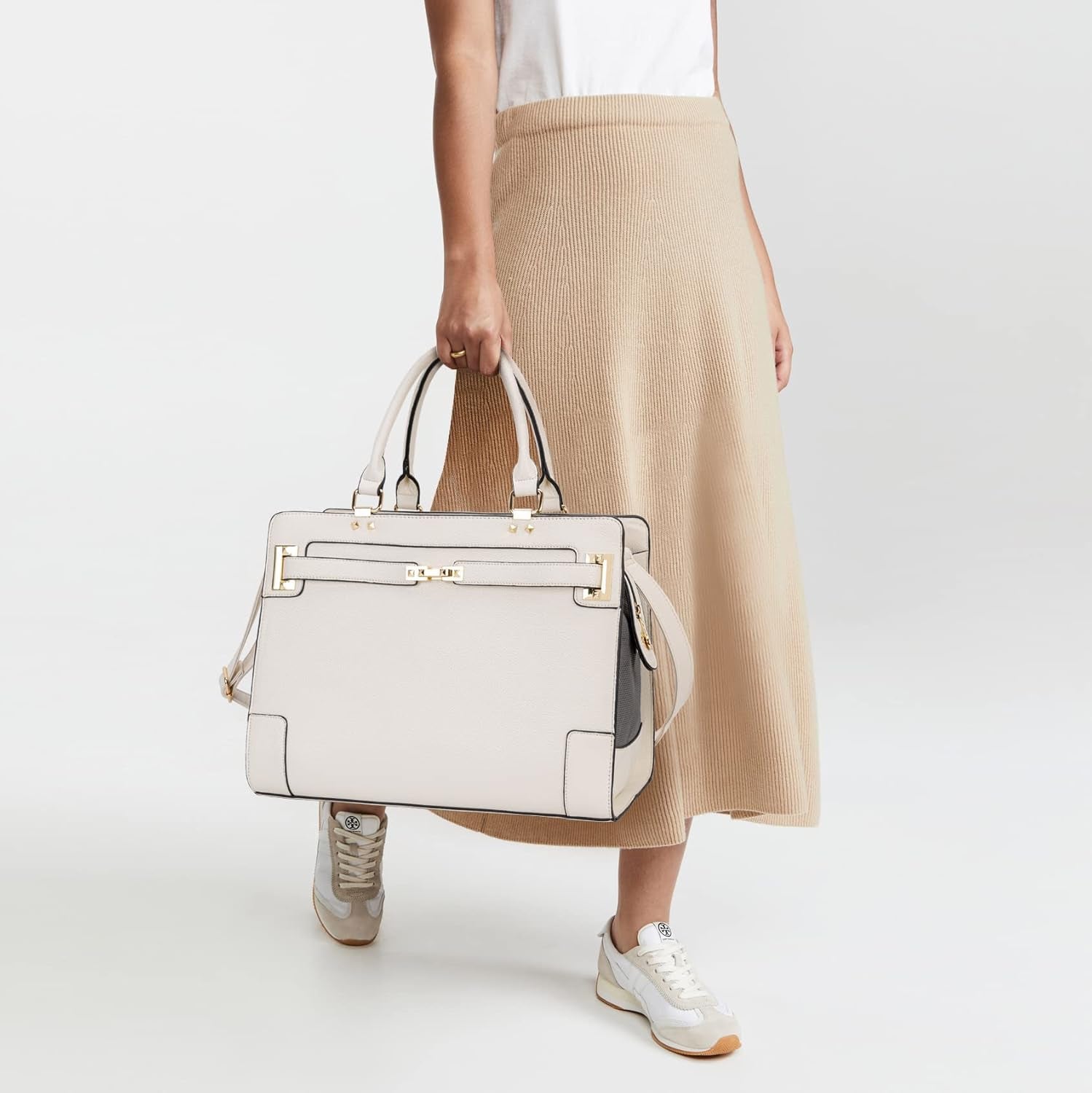 Chic Beige Soft-Sided Pet Carrier Handbag - TSA Airline Approved Tote for Small Dogs and Cats