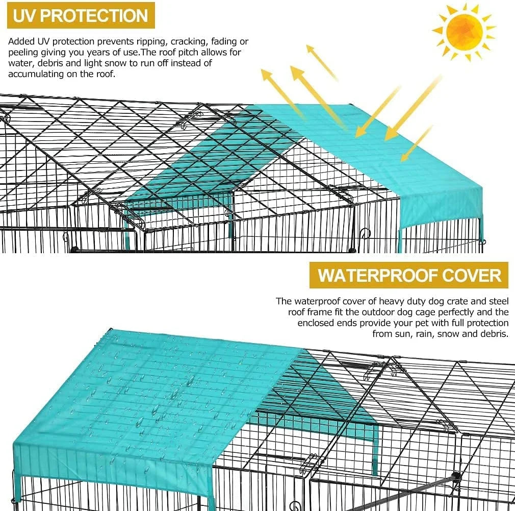 Spacious Metal Chicken Coop & Rabbit Enclosure - Durable Pet Playpen for Happy Animals