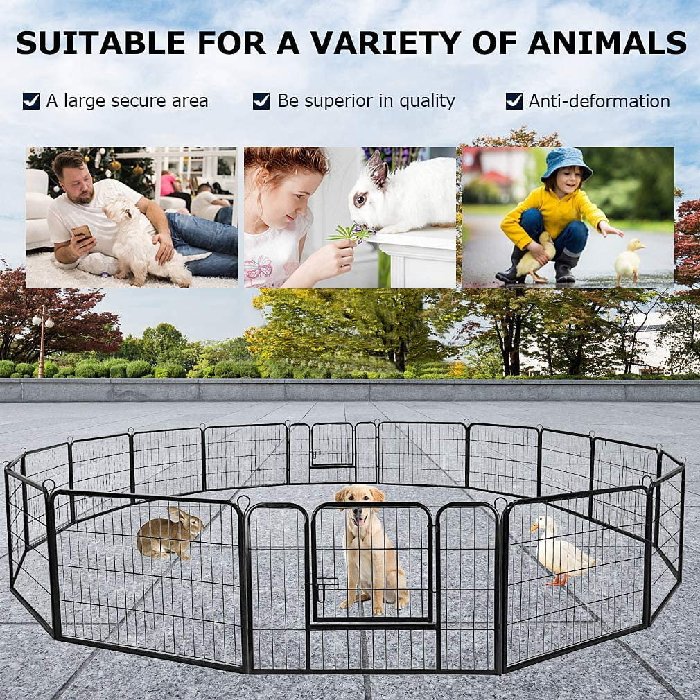 Extra Large Heavy Duty Pet Playpen - 16 Panels, 32" W x 24" H, Perfect for Dogs and Pets