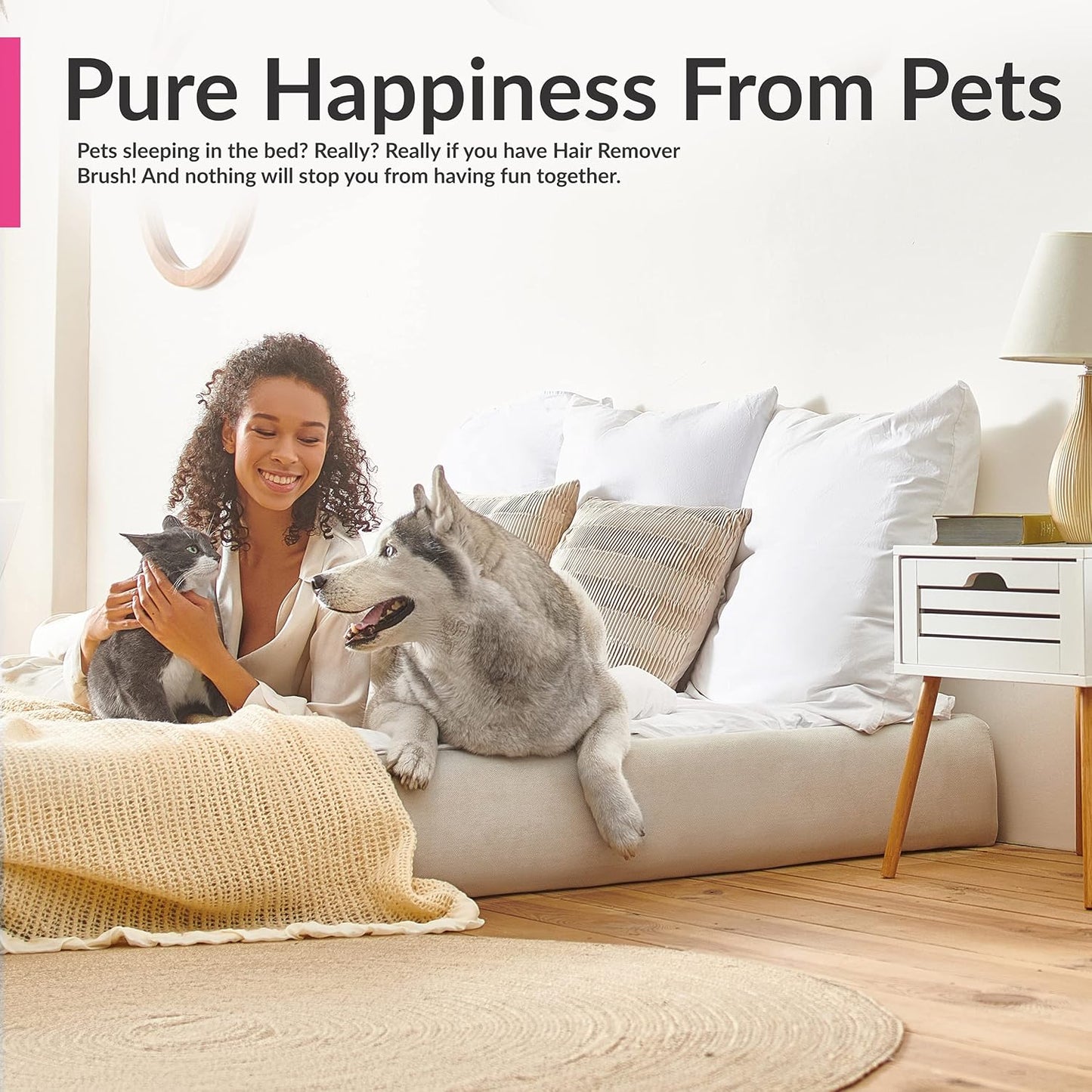 Revolutionary Blue Self-Cleaning Double-Sided Pet Hair Remover - Effortlessly Eliminate Fur from Furniture, Clothing, Car Seats, and More!