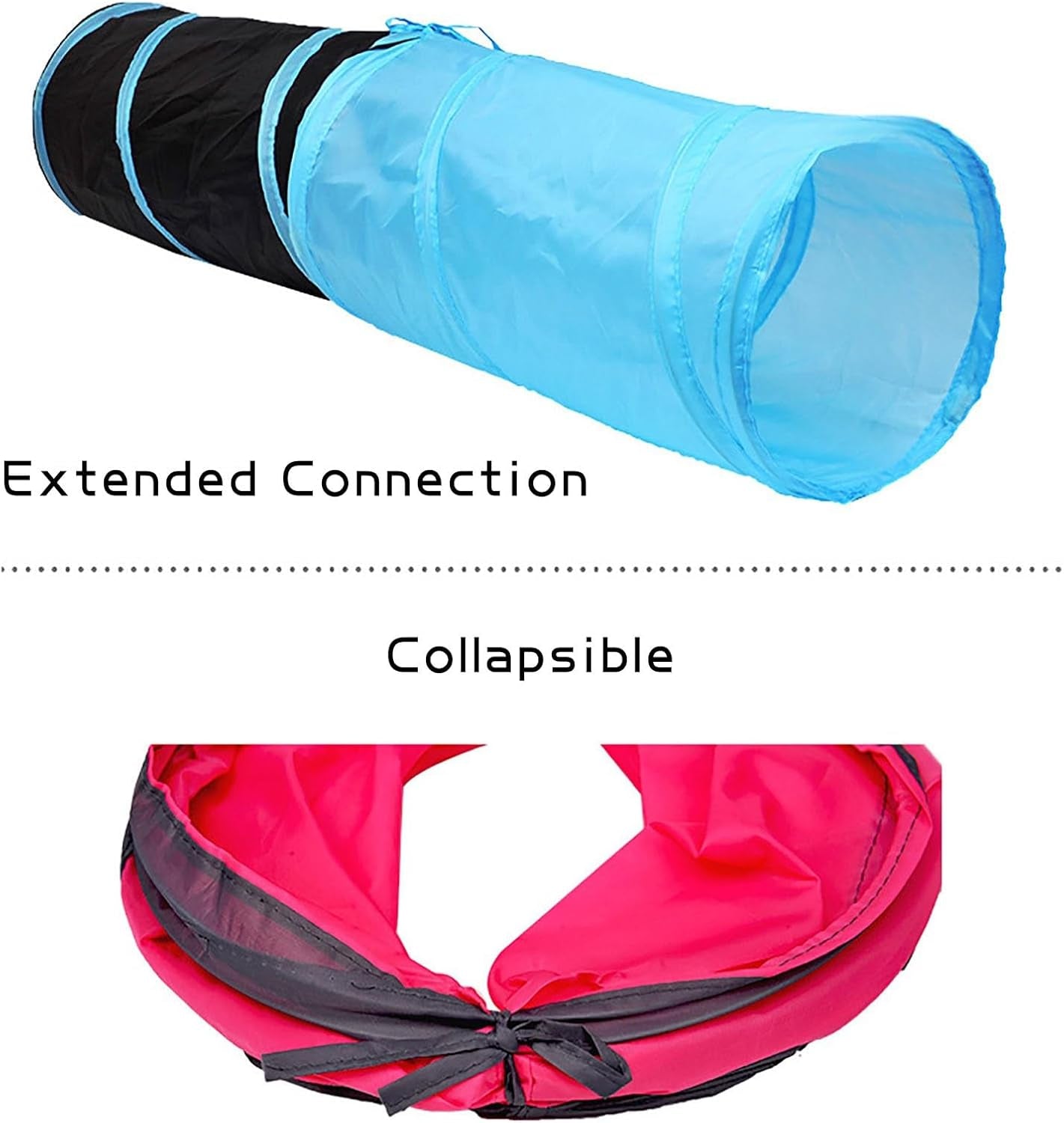 Interactive Cat Tunnel - Collapsible 20" Crinkle Play Tunnel for Cats, Kittens, Rabbits, and Puppies - Fun Indoor Pet Toy