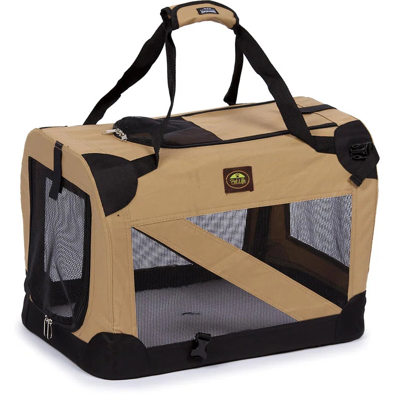 360° Vista View Folding Pet Crate with Zippered Access