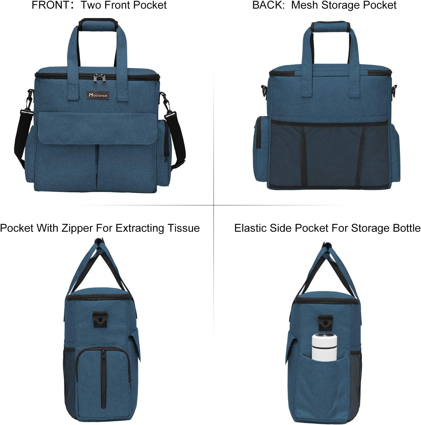 Ultimate Dog Travel Bag - Airline Approved Pet Travel Set with Food Containers, Bowls & Feeding Mat (Blue)