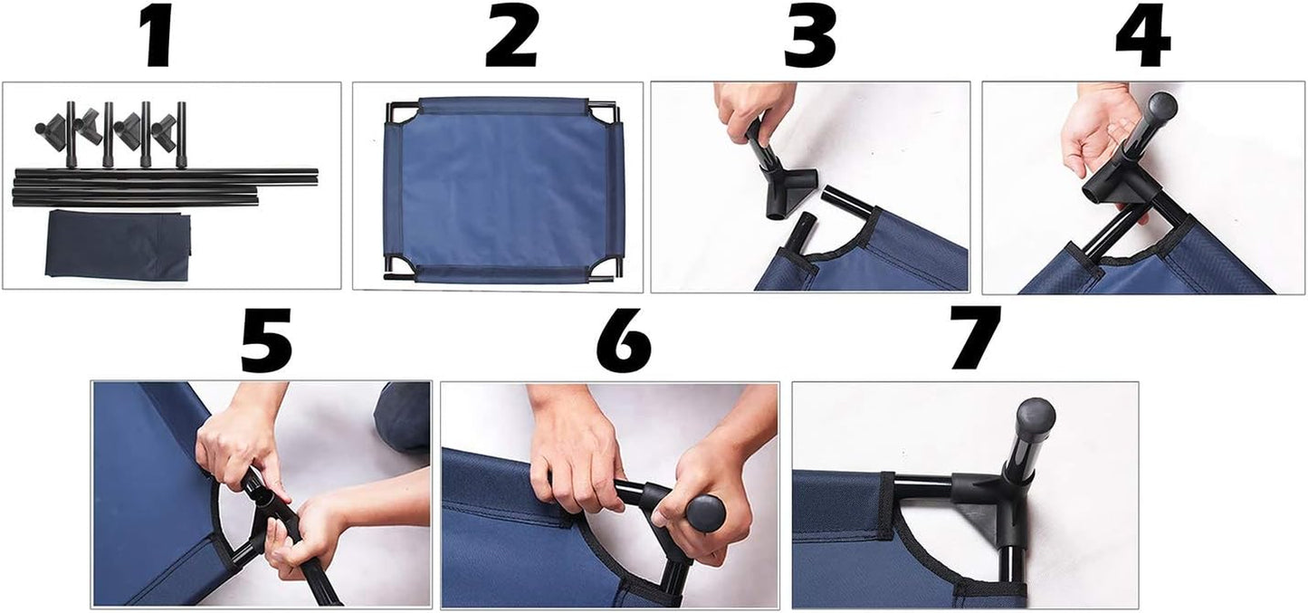 Elevated Orthopedic Cooling Pet Bed - Breathable Mesh Cot for All Breeds - Easy Clean, Durable Nylon 1680D (Large, Red)