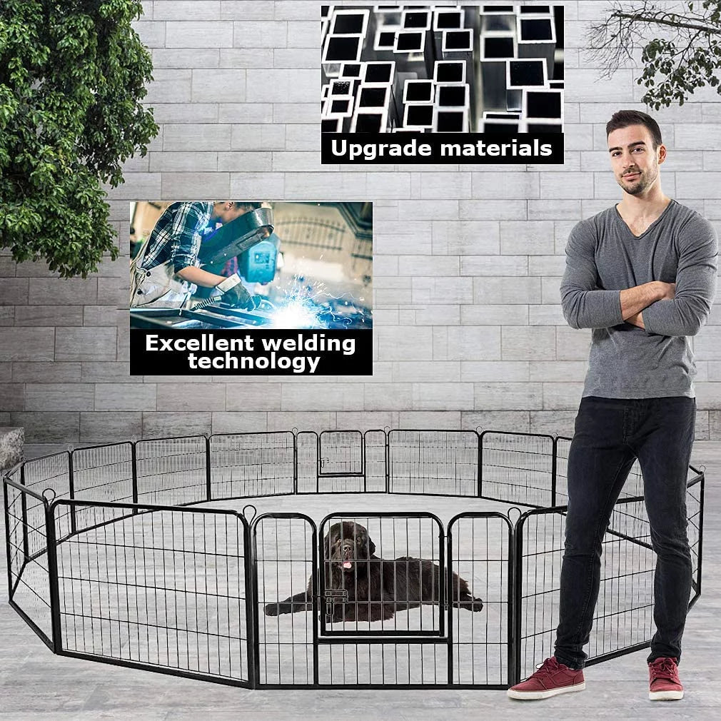 Extra Large Heavy Duty Pet Playpen - 16 Panels, 32" W x 24" H, Perfect for Dogs and Pets