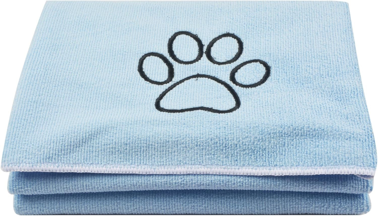 Super Absorbent Microfiber Dog Towel - 30"x50" Light Blue Drying Towel for All Dog Sizes and Cats