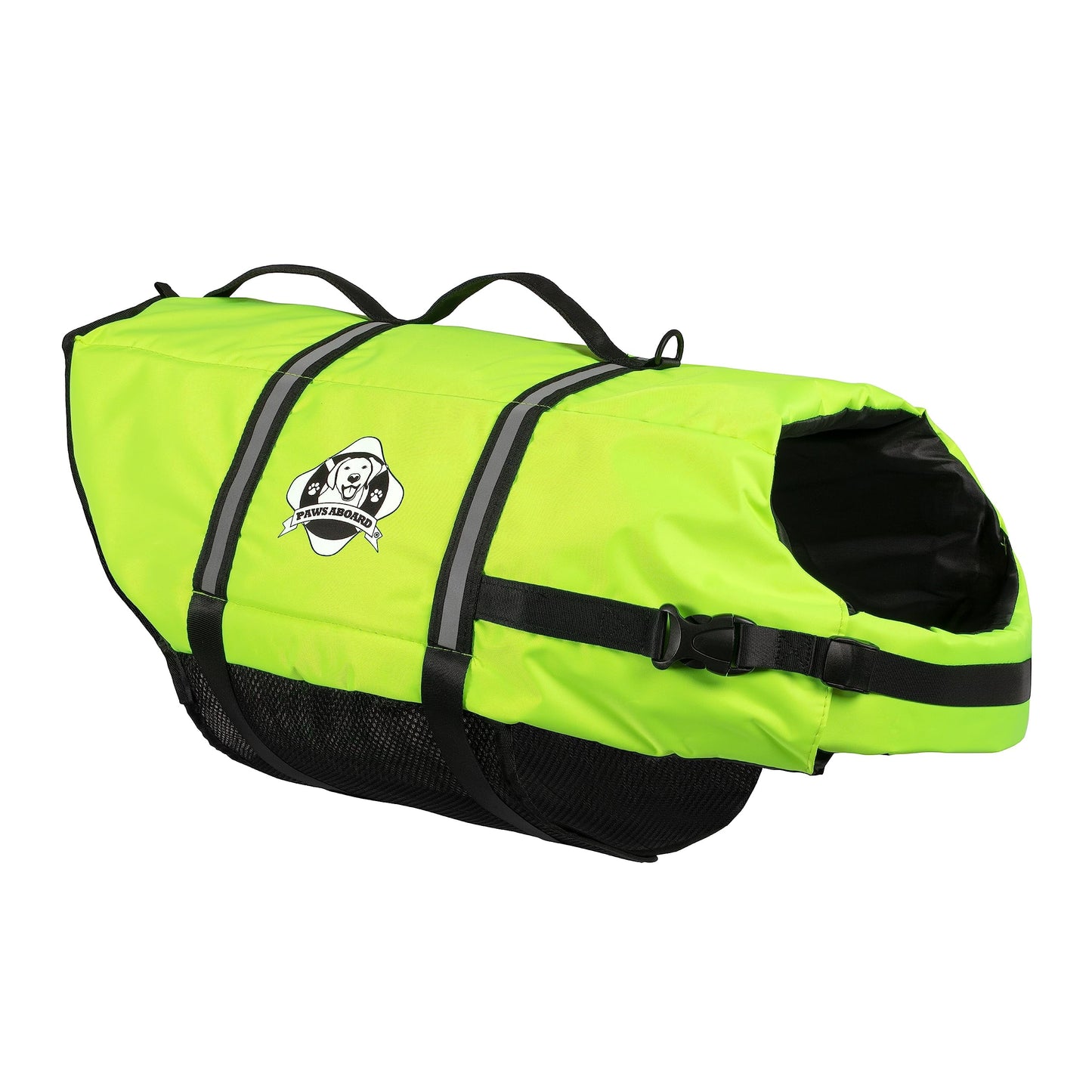 Neon Yellow Dog Life Jacket - Stylish & Safe Nylon Vest for Swimming and Boating - Large Size