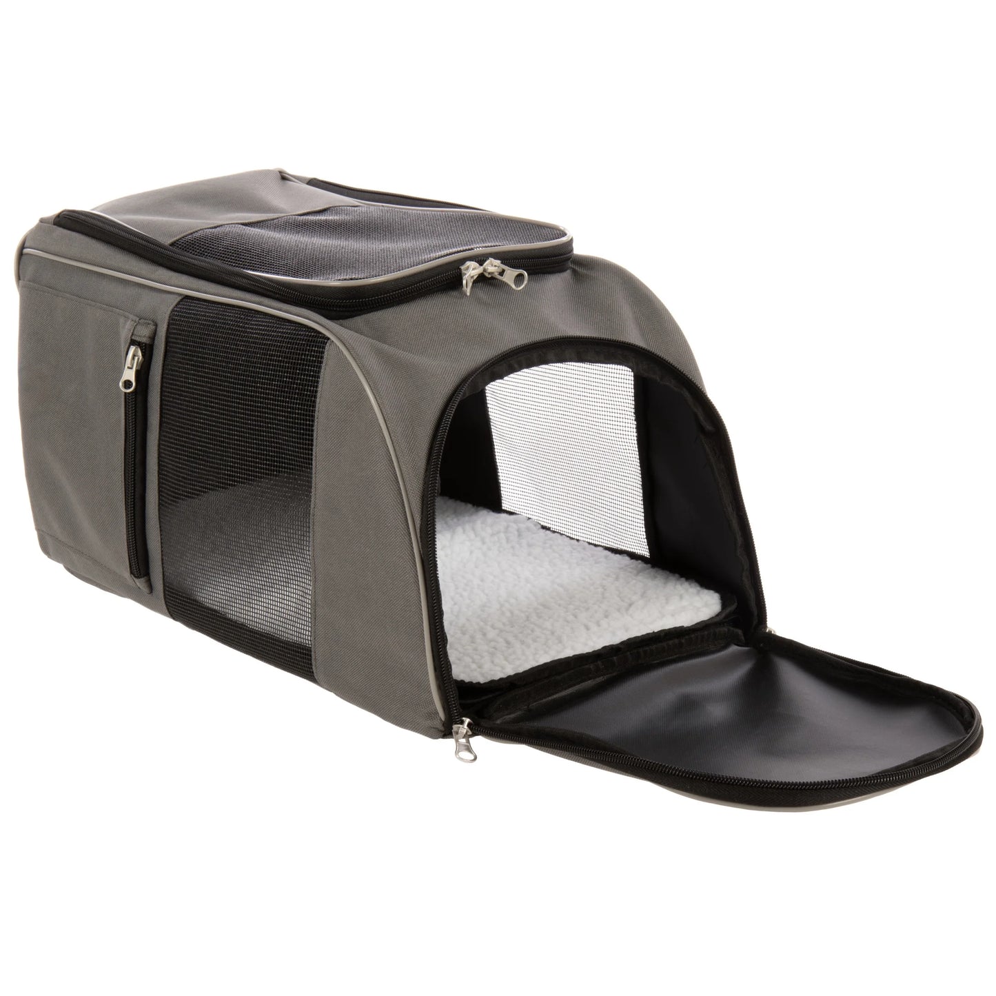 Stylish Gray Medium Pet Backpack for Cats & Dogs - Perfect for Travel (Up to 16 lbs)