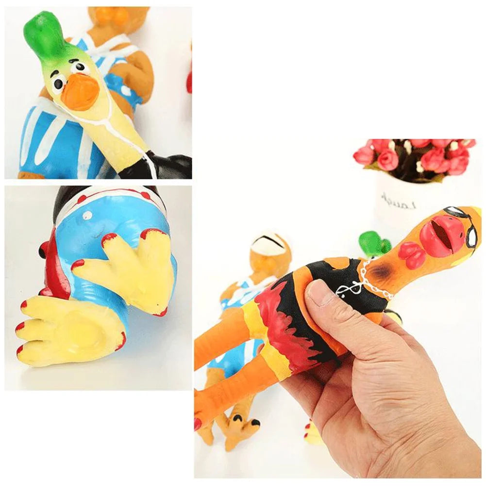 Hilarious Latex Chicken Squeaky Dog Toy - Perfect for Chewing and Playtime!