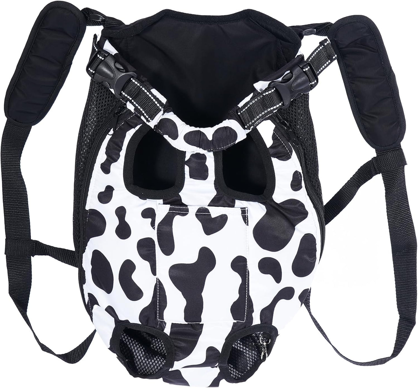 Cozy Cow Print Pet Carrier Backpack - Portable Travel Tote for Cats & Dogs, Perfect for Medium Puppies!