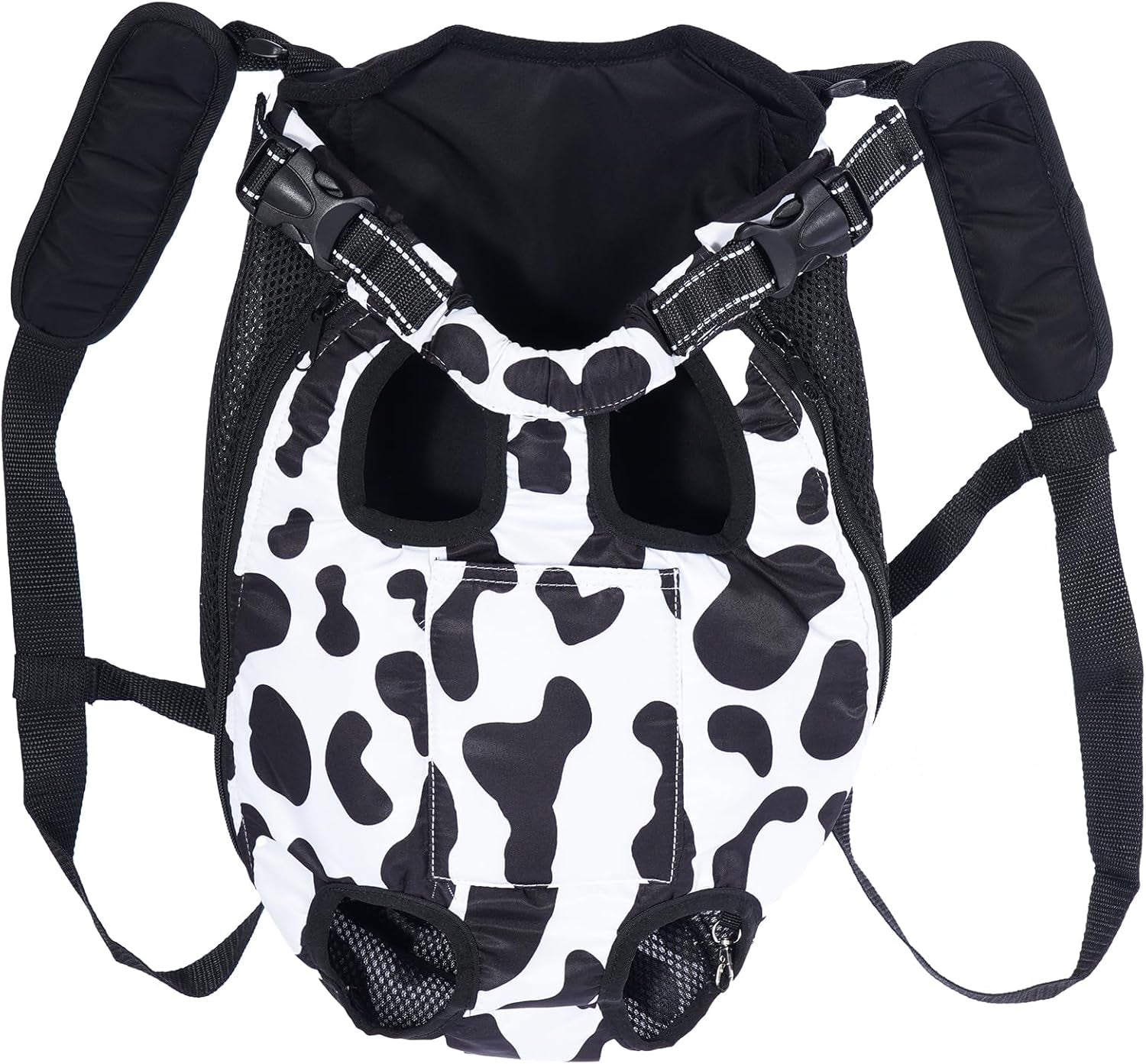 Cozy Cow Print Pet Carrier Backpack - Portable Travel Tote for Cats & Dogs, Perfect for Medium Puppies!