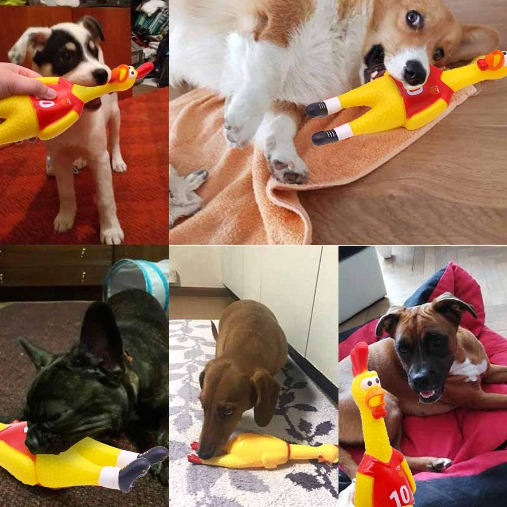 Ultimate 14-Inch Squeezable Rubber Chicken - The Funniest Prank Toy for Kids, Family, and Pets!