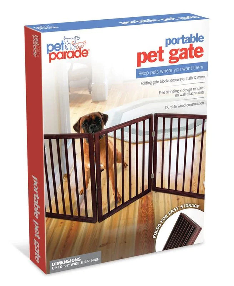 Extra Wide Folding Pet Gate in Elegant Brown - Perfect for Home Safety!