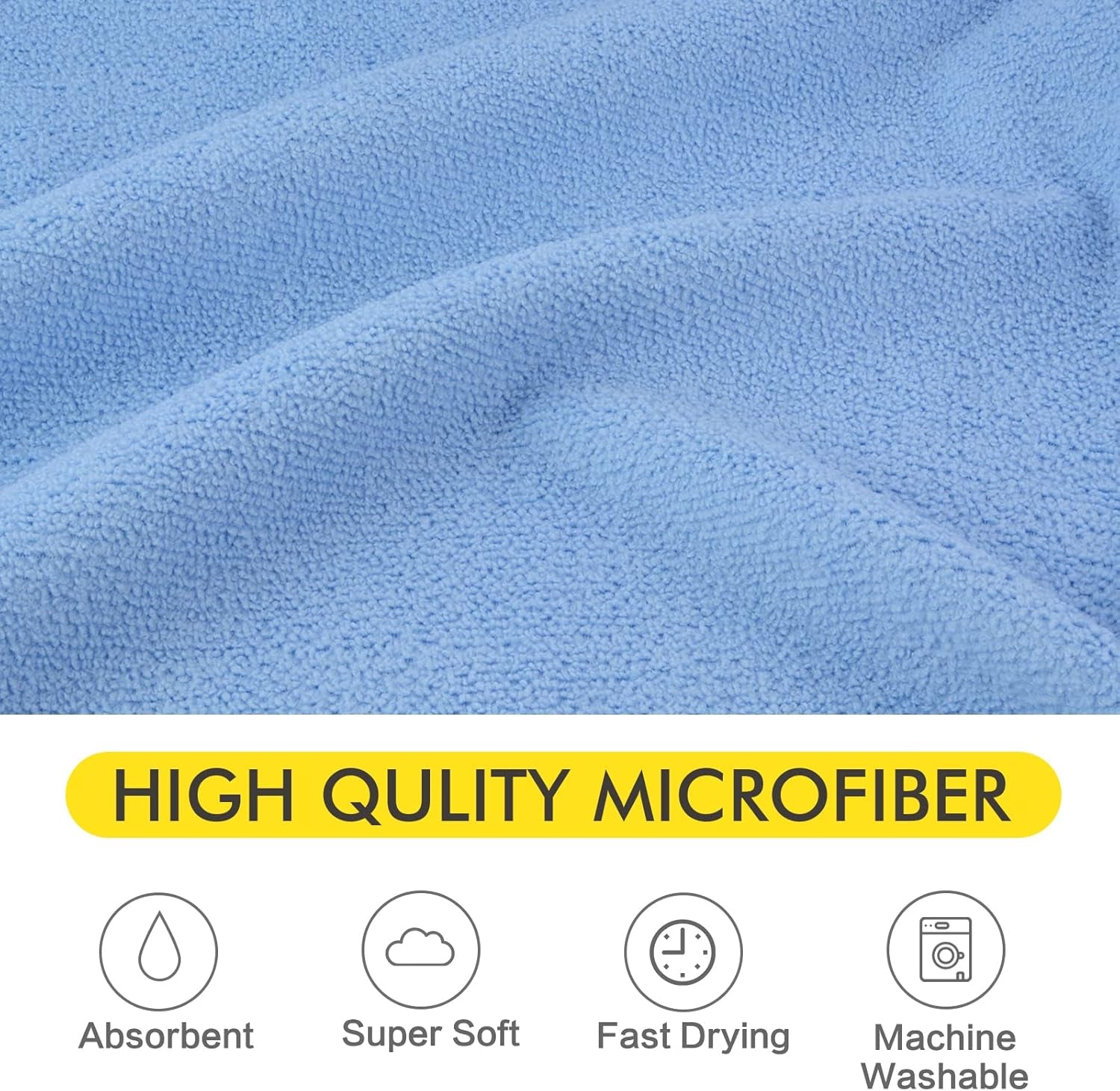 Super Absorbent Microfiber Dog Towel - 30"x50" Light Blue Drying Towel for All Dog Sizes and Cats