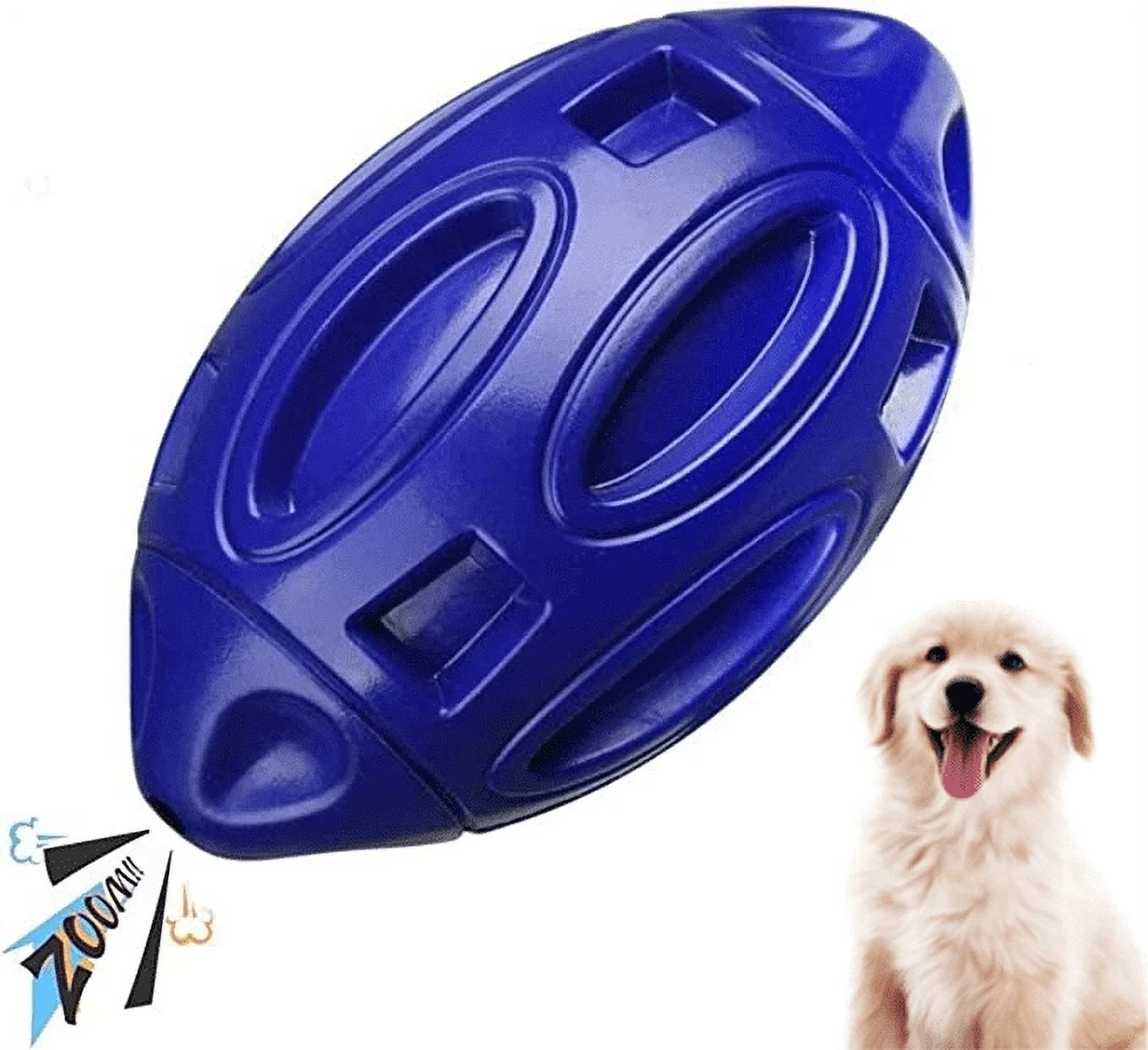 Durable Squeaky Dog Toy Ball - Indestructible Chew Toy for Large & Medium Dogs - Perfect for Puppy Teething - Blue