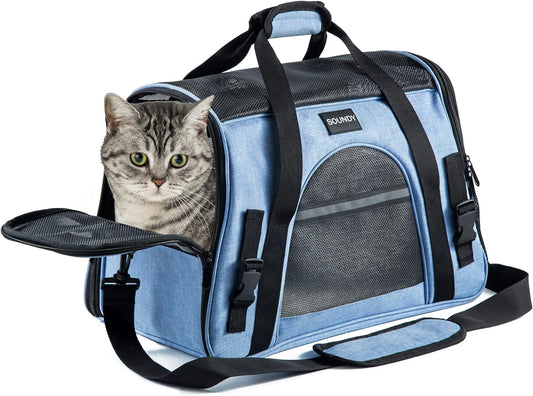 Airline Approved Cat and Dog Carrier - Foldable Pet Carrier for Small to Medium Pets