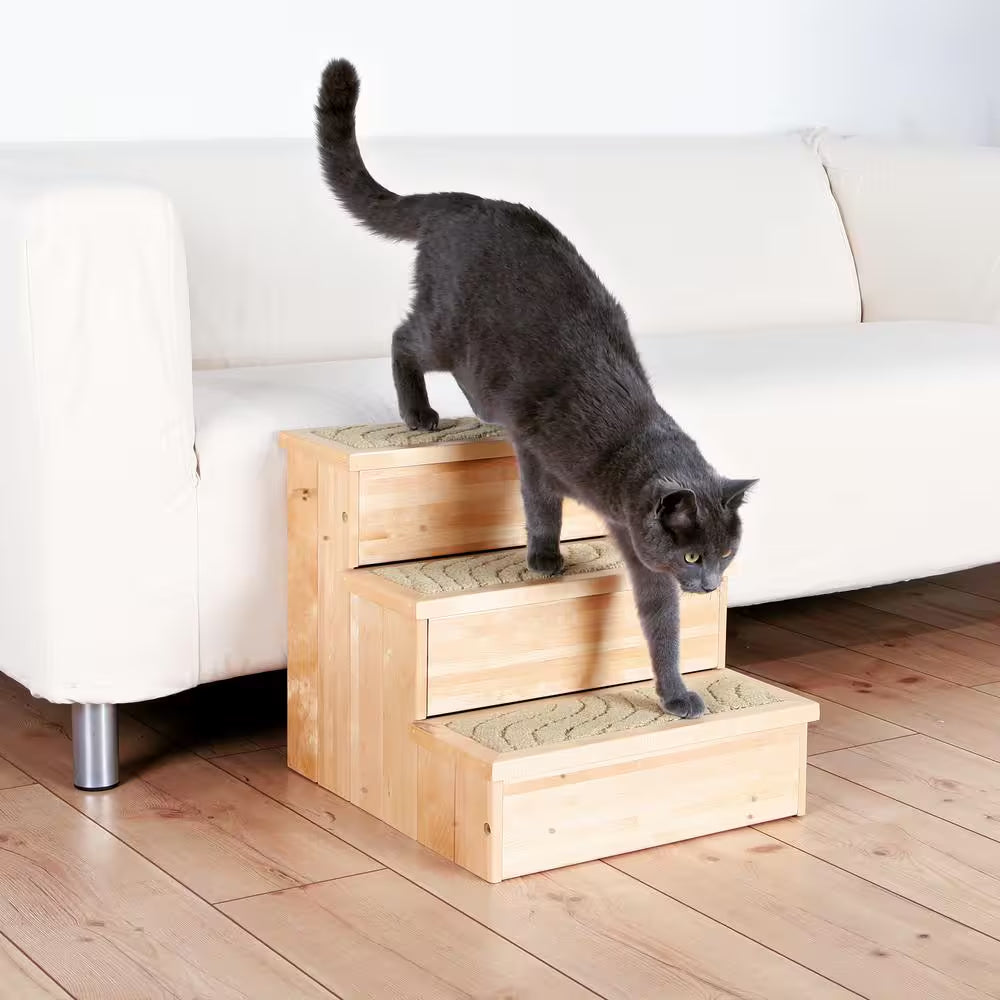 Elevate Your Pet's Comfort with Natural Birch Wooden Stairs