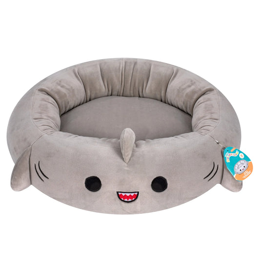 Cozy 24-Inch Gray Shark Pet Bed - Medium Ultra Soft Plush Comfort for Your Furry Friend