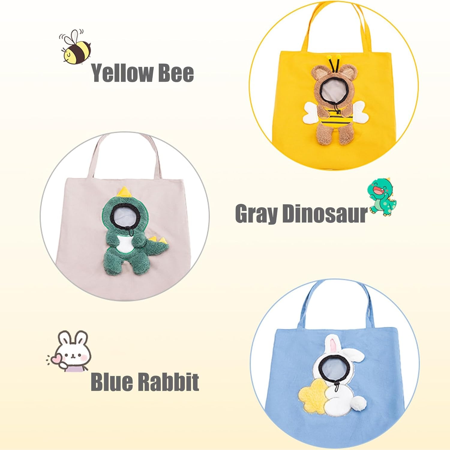 Dinosaur-Shaped Canvas Shoulder Bag for Pets - Trendy Outcrop Pet Carrier (Large)