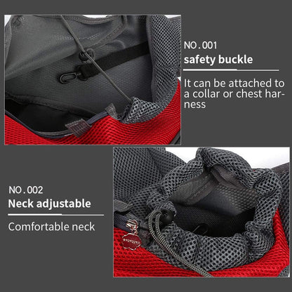 Stylish Red Portable Pet Sling Carrier - Breathable Mesh Travel Bag for Small to Medium Dogs and Cats