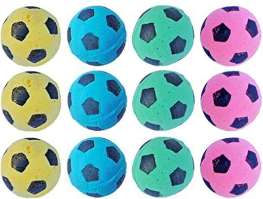 Interactive Foam Soccer Balls for Cats - 12 Pack of Soft, Bouncy, Noise-Free Indoor Toys in Vibrant Colors!