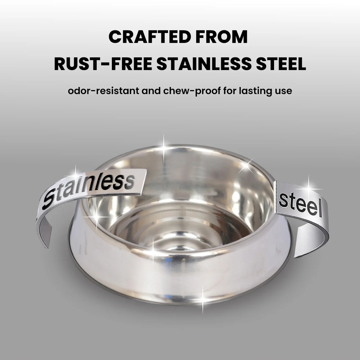 Non-Skid Stainless Steel Pet Bowl for Dogs and Cats - 16 Oz (2 Cup)