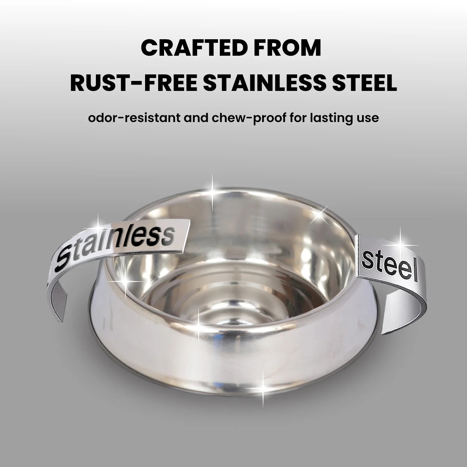 Non-Skid Stainless Steel Pet Bowl for Dogs and Cats - 16 Oz (2 Cup)