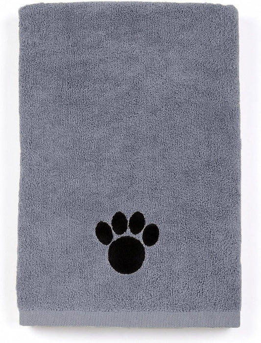 Large Ultra Absorbent Grey Microfiber Pet Towel - Perfect for Quick Drying!