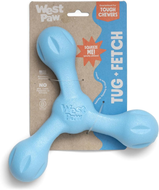 Zogoflex Air Skamp Tug-Of-War Stick - Interactive Chew Toy for Dogs & Puppies, Dishwasher Safe, Large 8.5", Aqua Blue