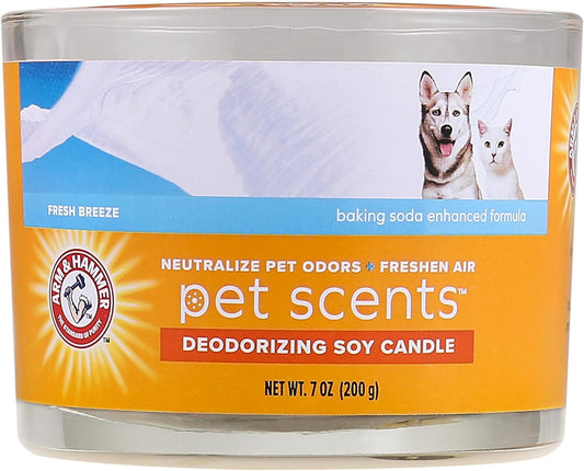 Fresh Breeze 3-Wick Deodorizing Soy Candle for Pets - Eliminate Odors Naturally
