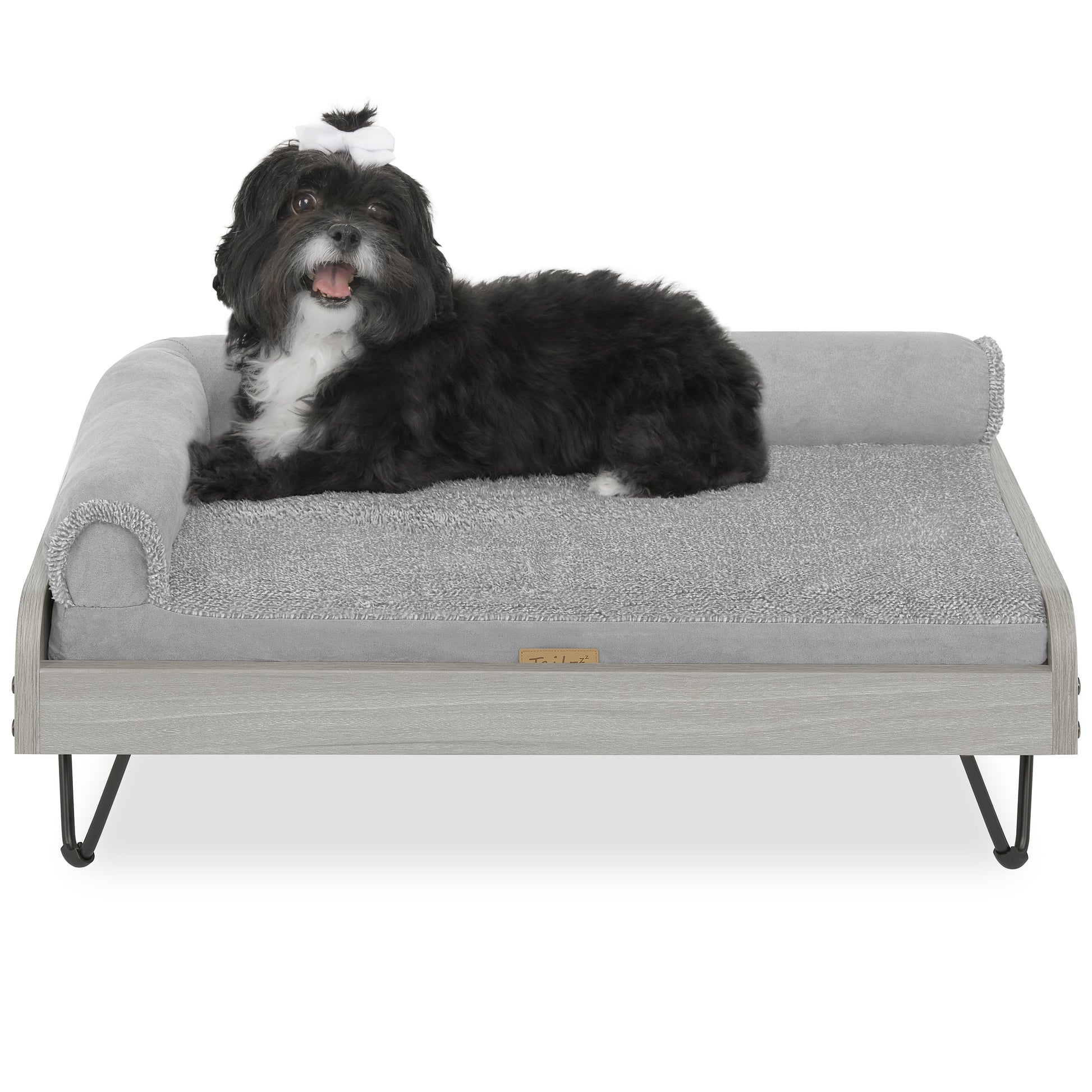Elevate Your Pet's Comfort: Asher Small Wooden Elevated Bed with Greenguard Gold Certified Mattress