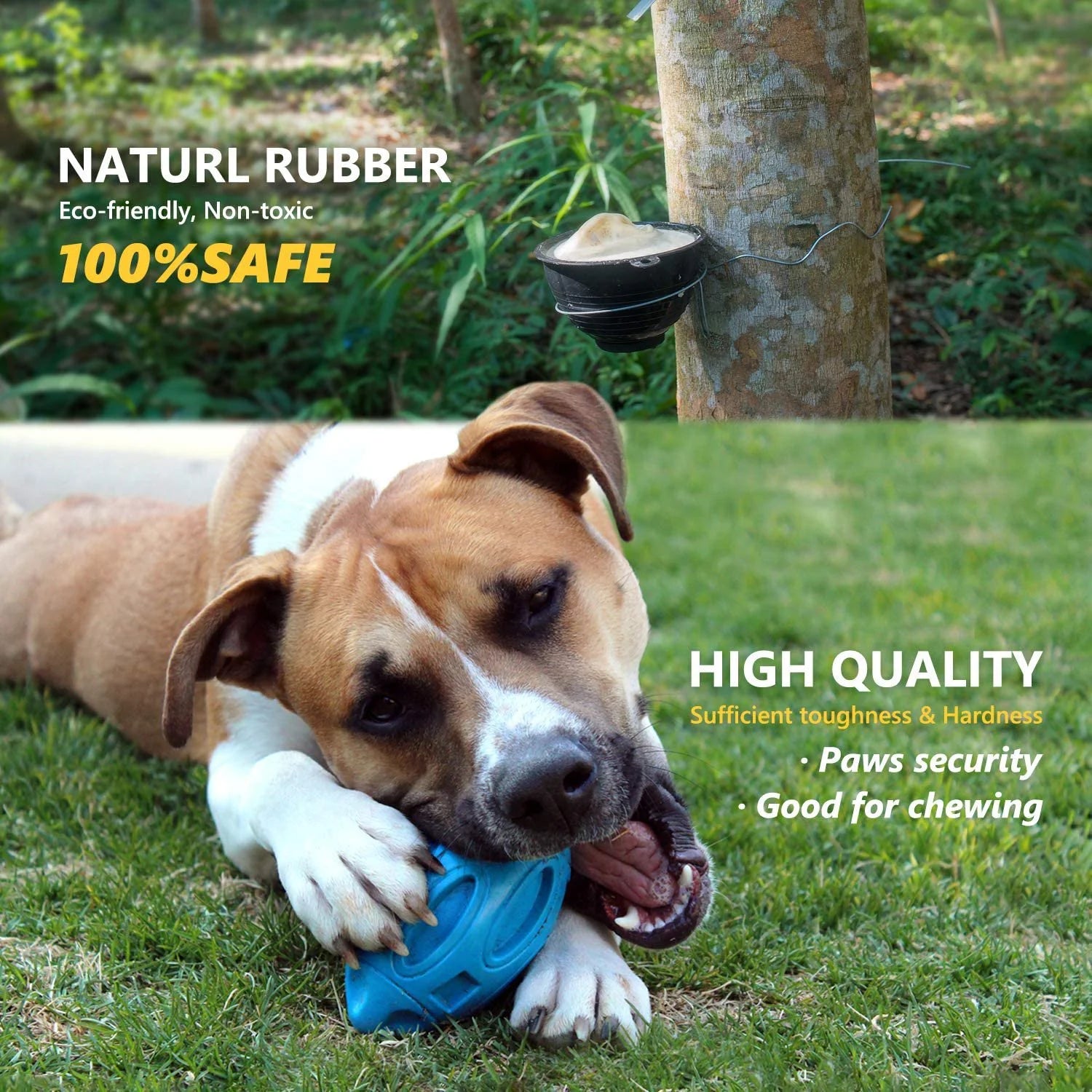 Durable Squeaky Dog Toy Ball - Indestructible Chew Toy for Large & Medium Dogs - Perfect for Puppy Teething - Blue