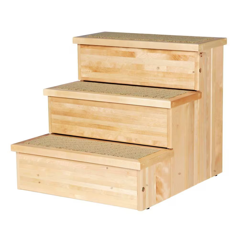Elevate Your Pet's Comfort with Natural Birch Wooden Stairs